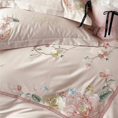 4Pcs Pink Luxury Bedding Set