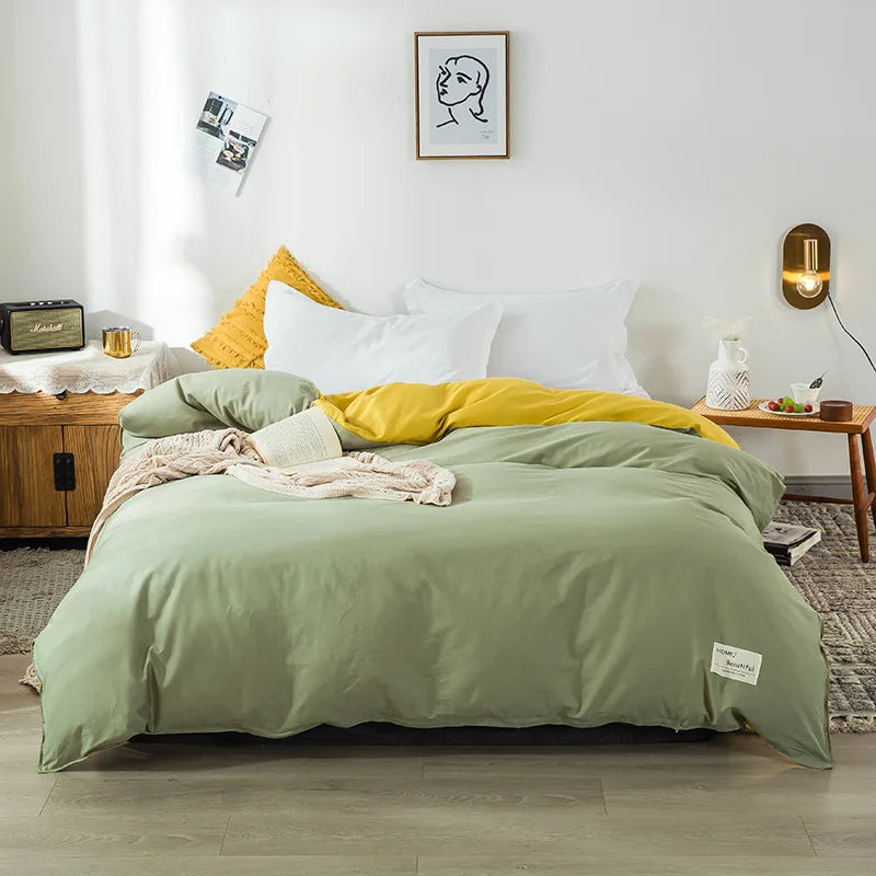 1PC Cotton Single Double Quilt Cover Simple Solid Color Korean Version Duvet Covers Skin Friendly Bedding Comforters Covers