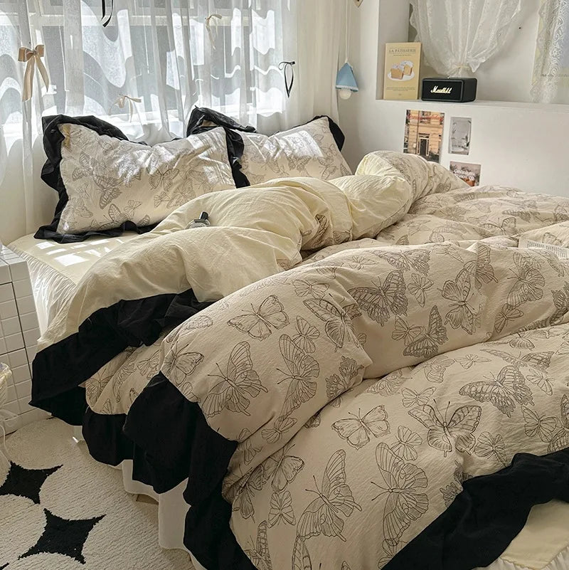 Korean Princess Lace Bedding Set