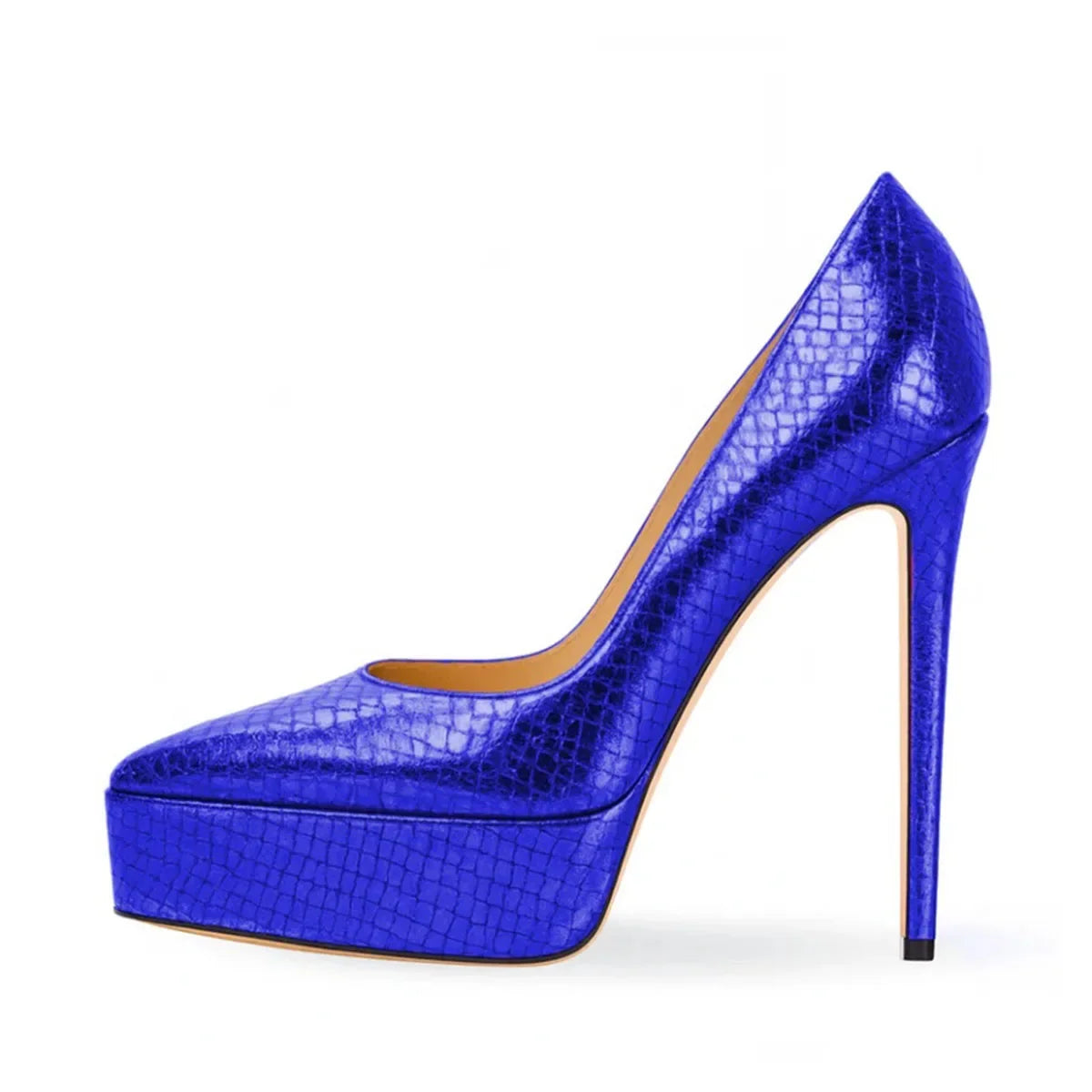 Snake pattern Bright leather Pumps