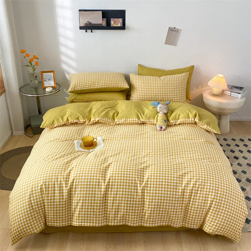 Spring 100% Cotton Duvet Cover Set Fashion Floral Printed Queen Bedding Set