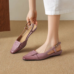 leather cowhide square toe