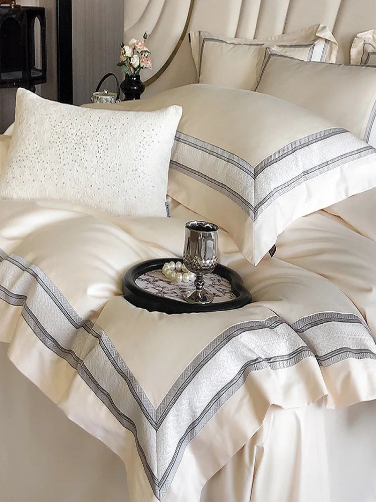 GRADIENT 100% Egyptian Cotton Luxury Embroidery Hotel Style Soft Bedding Set