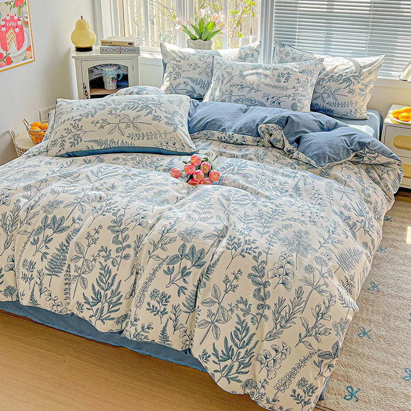 American Pastoral Floral Printed Bedding Set