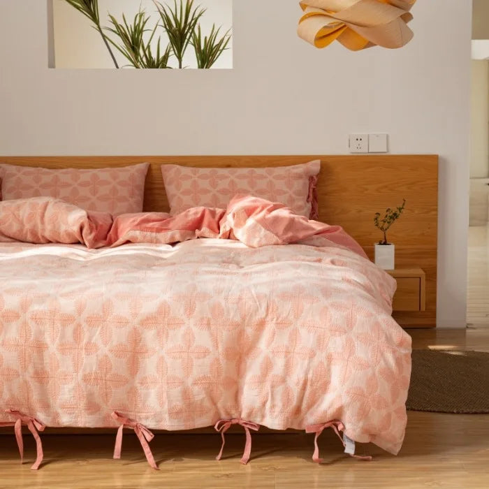 100% Cotton Double Layer Gauze Four Piece Bedding Set