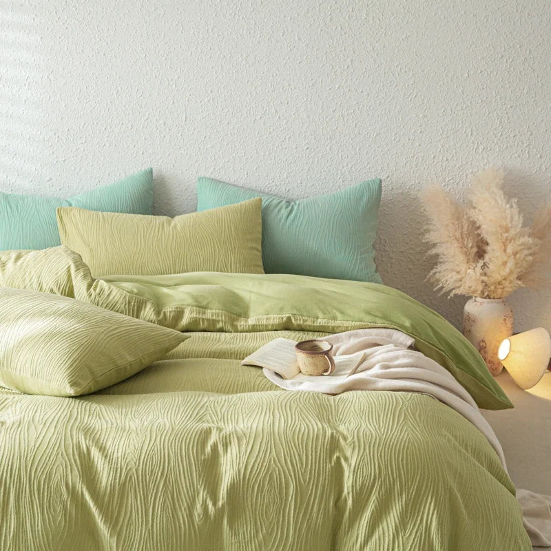 3/4Pcs Modern Minimalist Solid Color Bedding Set