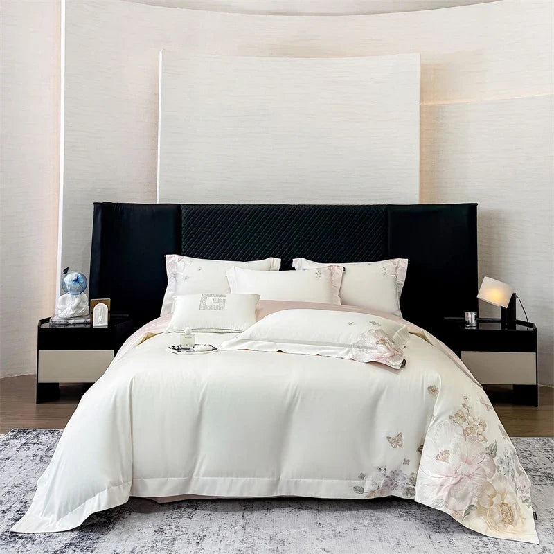 Luxury Floral Embroidery Bedding Set