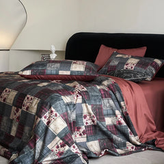 1000TC Egyptian Cotton Vintage Rose Print Bedding Set
