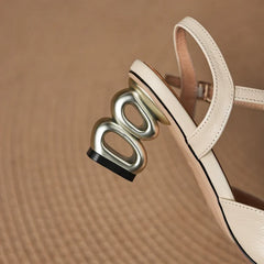 Sheepskin Round Toe High Heels