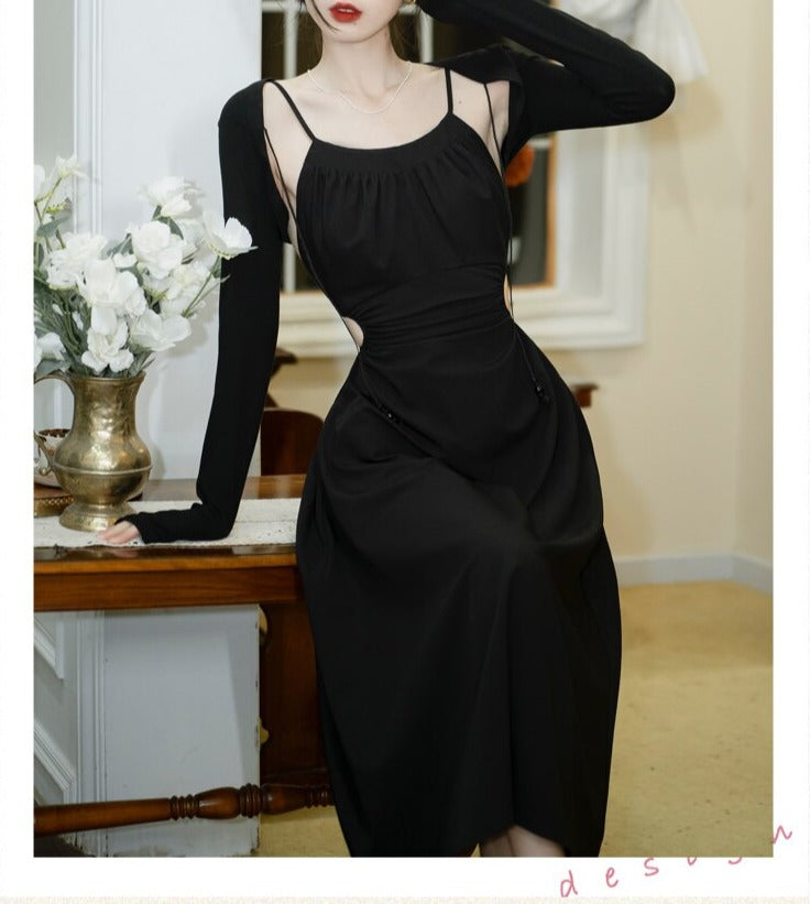 Conjunto de dos piezas de vestido gótico de bruja oscura Karma-Bewitched