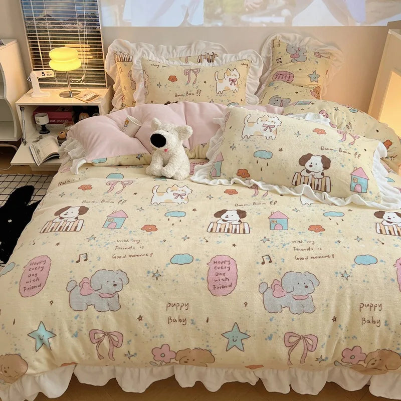 Princess Style Velet Bedding Set