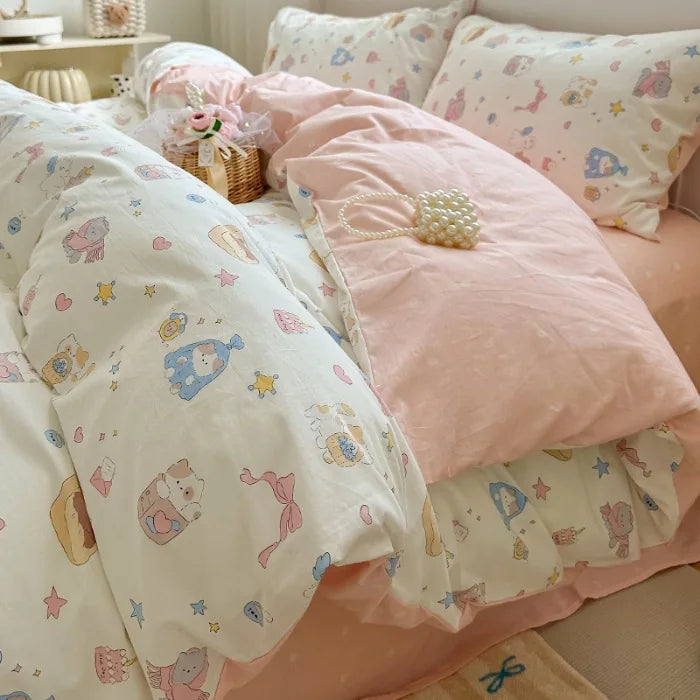 Cotton Long Staple Cotton 4 Pcs Bedding Set