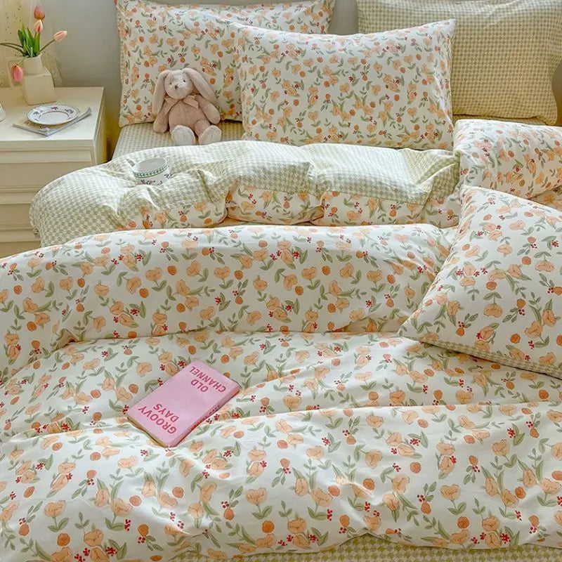 Ins Floral Bedding Set