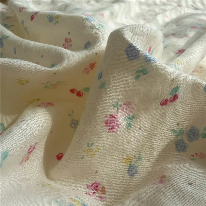 Korean Princess Style Floral Ruffles Bedding Set