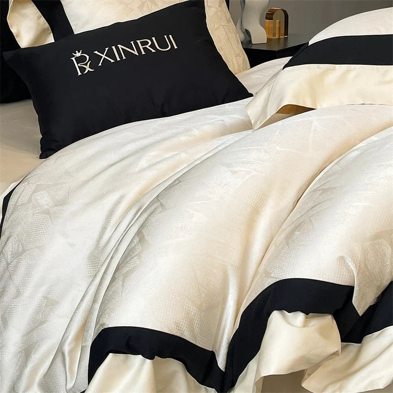 1000TC Egyptian Cotton Jacquard Luxury Queen King Size Bedding Set