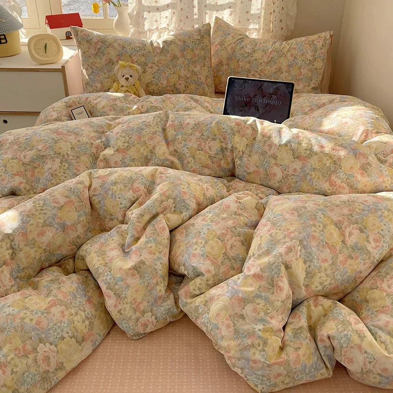 Cotton Long Staple Cotton 4 Pcs Bedding Set