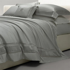 1000TC Egyptian Cotton Luxury Embroidery Hotel Style Solid Color 4Pcs Bedding Set