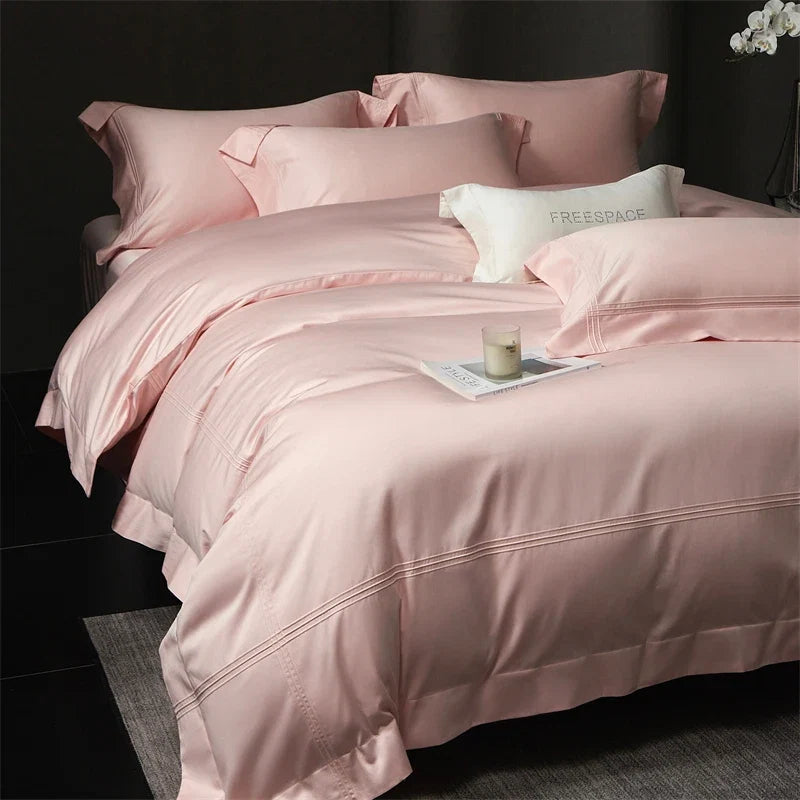 Luxury White Hotel Style Premium 100S Long Staple Cotton Bedding Set