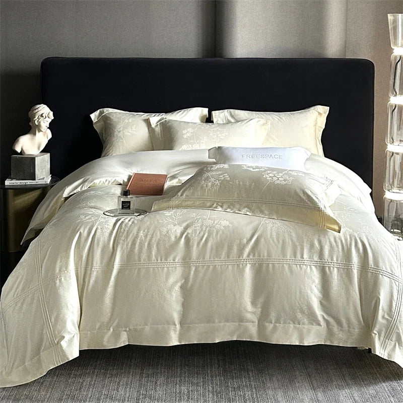 Premium 1000TC Egyptian Cotton Jacquard Luxury 4Pcs Bedding Set