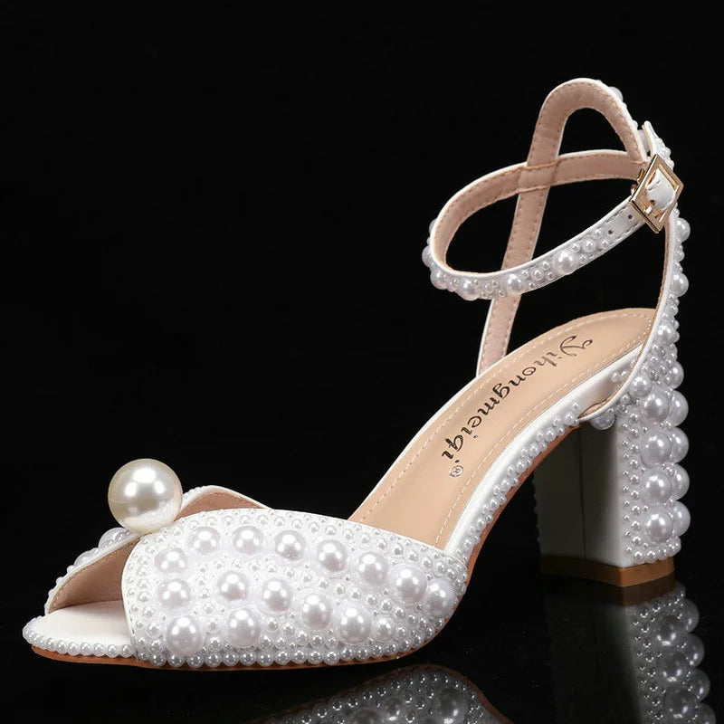 Handmade Pearl High Heels