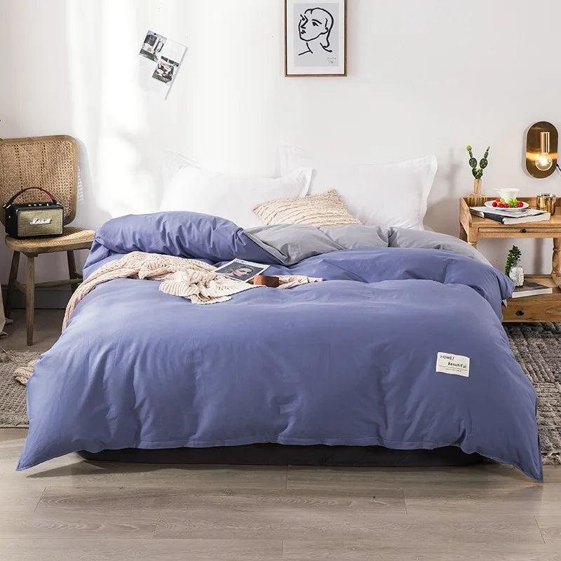 1PC Cotton Single Double Quilt Cover Simple Solid Color Korean Version Duvet Covers Skin Friendly Bedding Comforters Covers