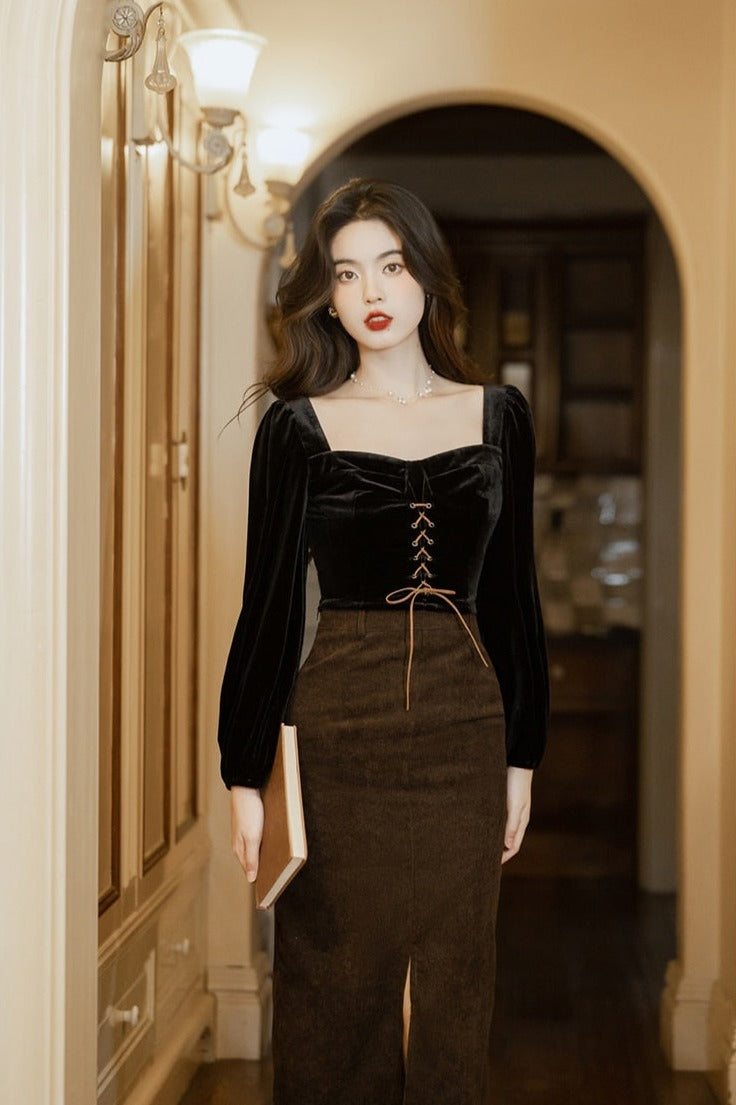 Conjunto Dark Academia de 2 piezas Darkening Night