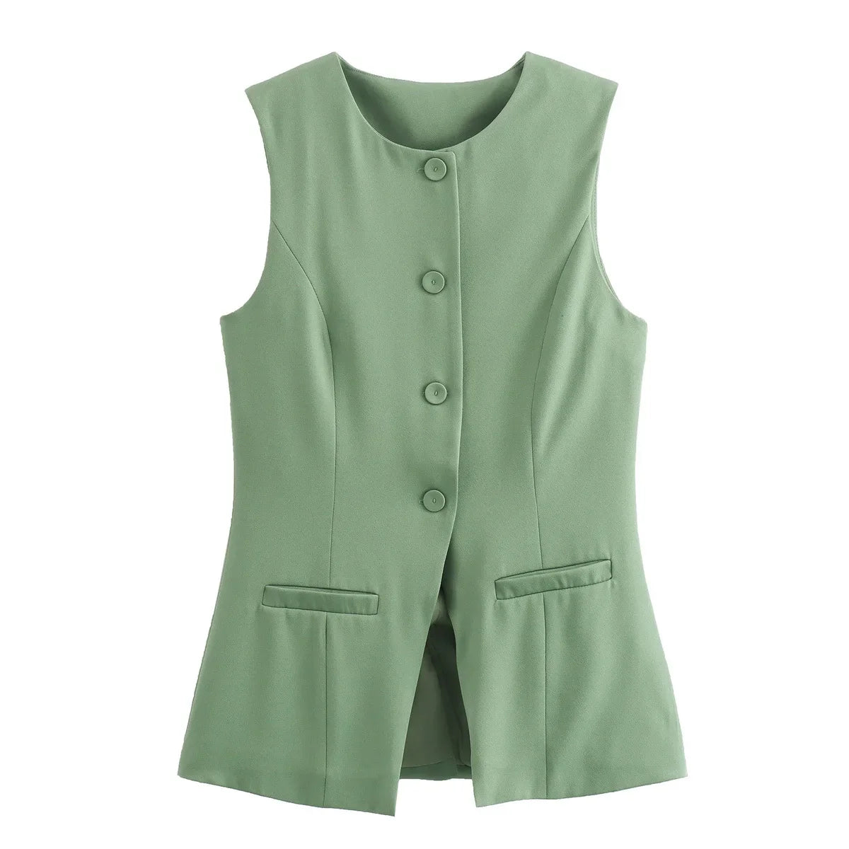 So Dramatic Button Up Vest Top