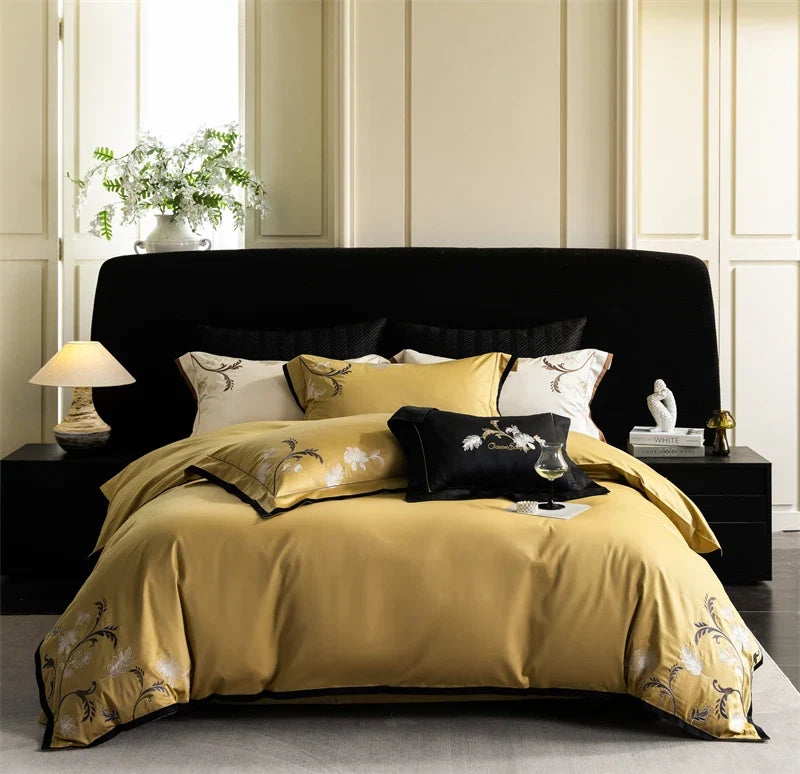 Premium 1000TC Egyptian Cotton Luxury Embroidery Queen King Size Bedding Set