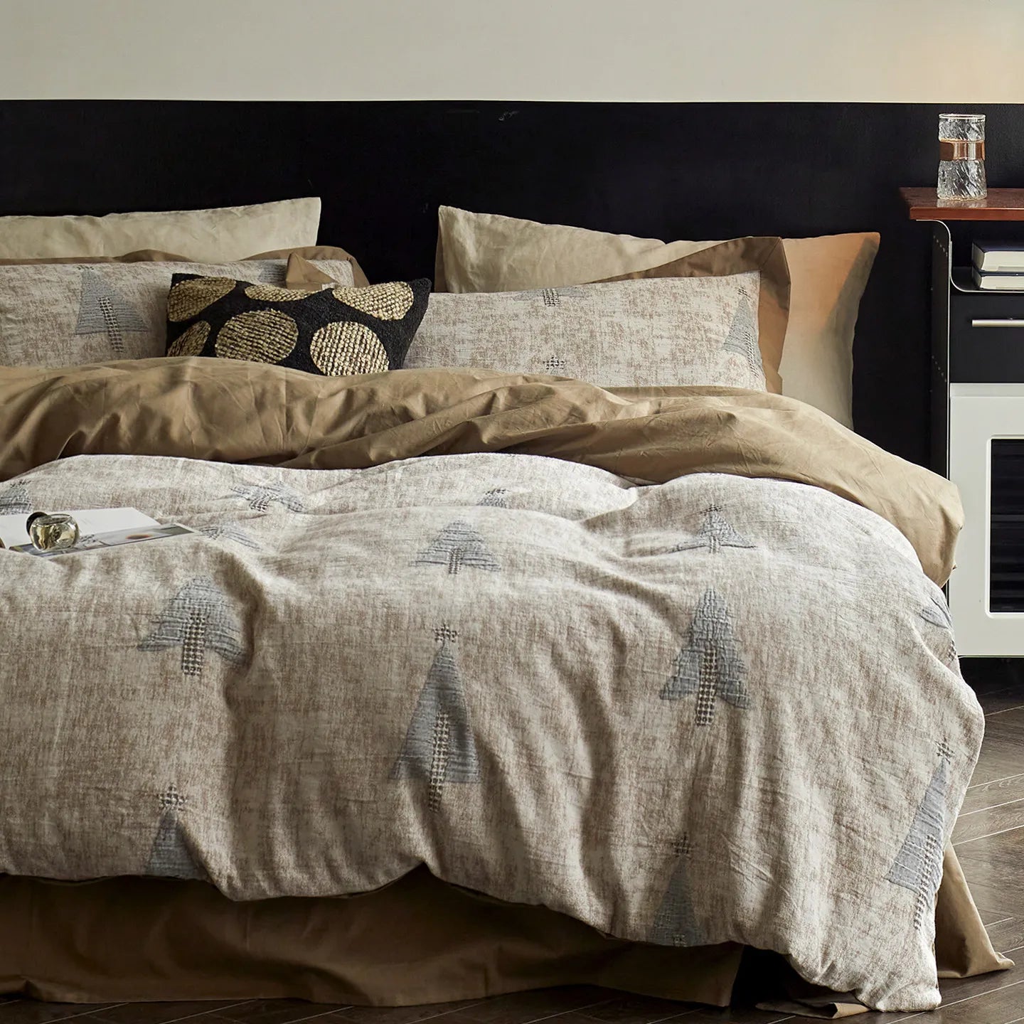 Advanced Retro Pure Cotton Four Piece Set Full Cotton Bed Sheet and Duvet Cover Minimalist All Season Universal Bedding