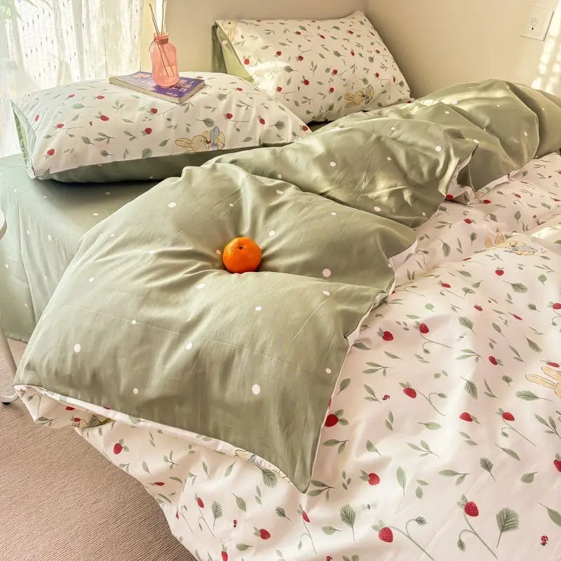 Ins Cream Bedding Set