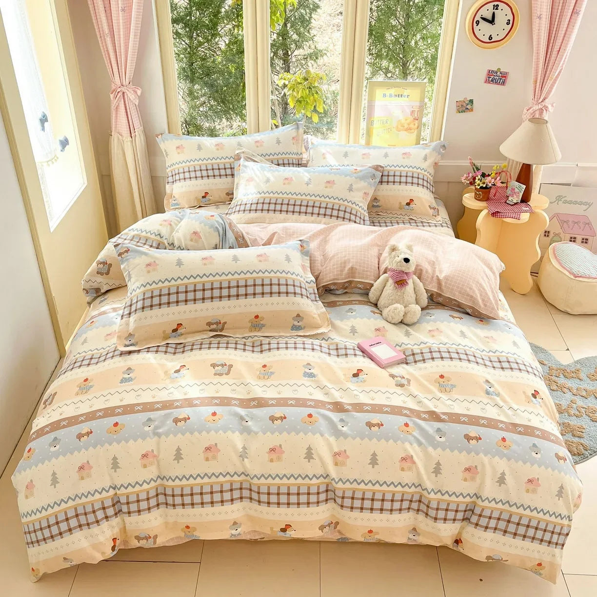 Cartoon Print 100% Cotton Bedding Sets
