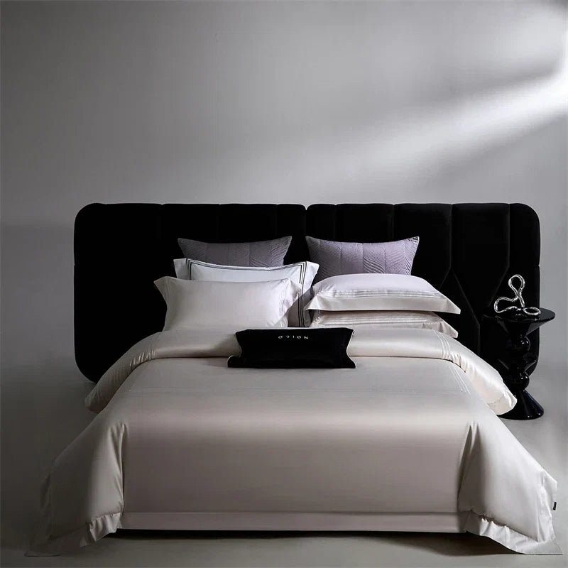 1000TC Egyptian Cotton Solid Color Hotel Style Luxury Embroidery Bedding Set