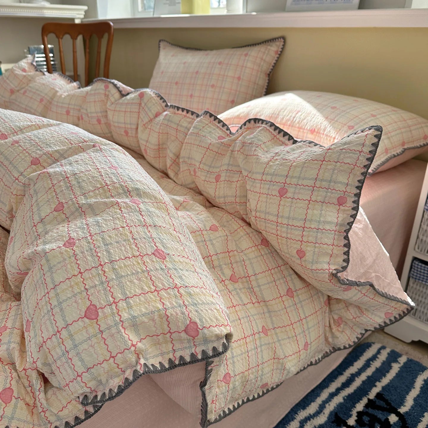 Pure Cotton 4 Piece Bed Sheet Set Dormitory Bedding Twin Full Queen King Size Soft Breathable