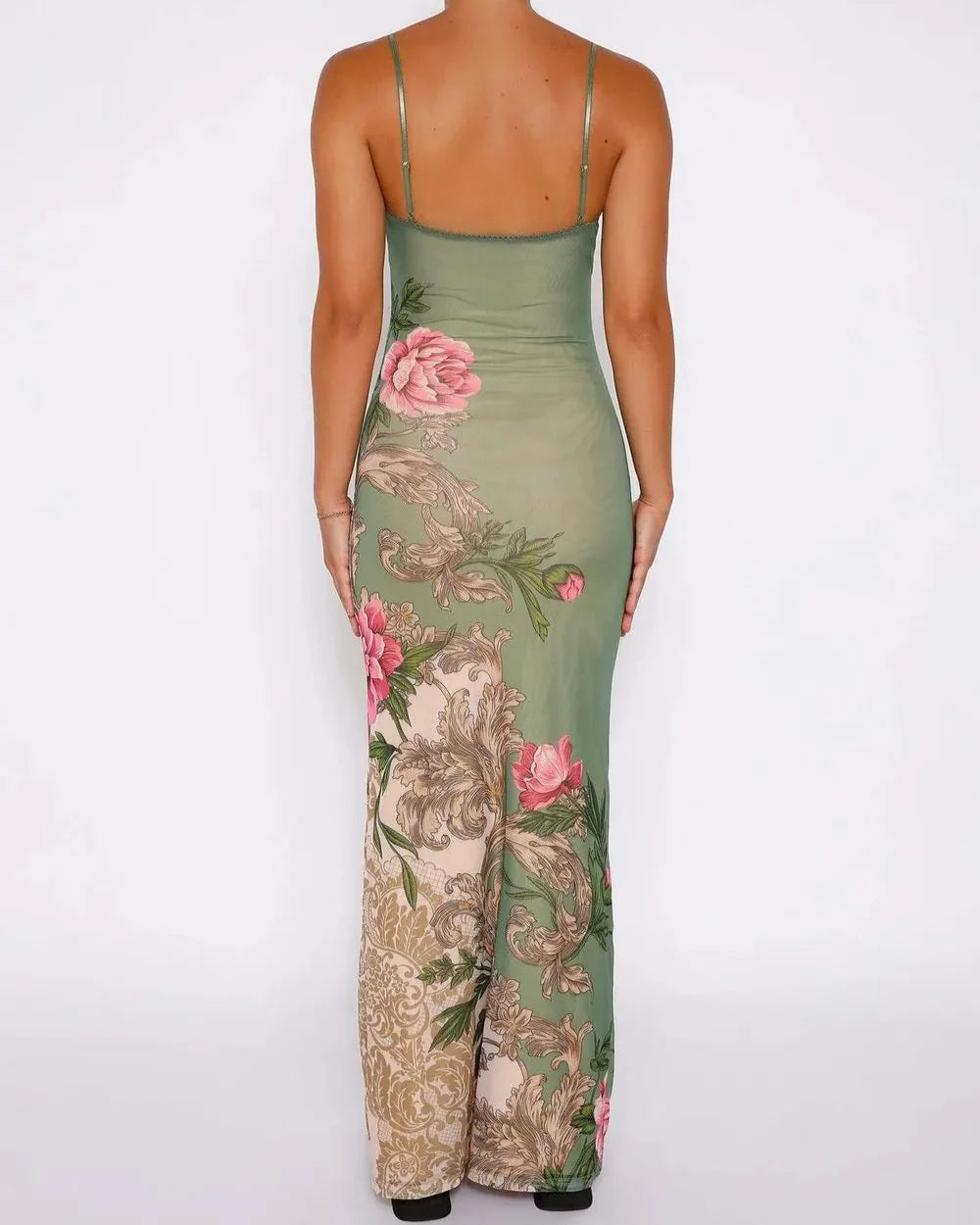 Floretta V Neck Spaghetti Dress