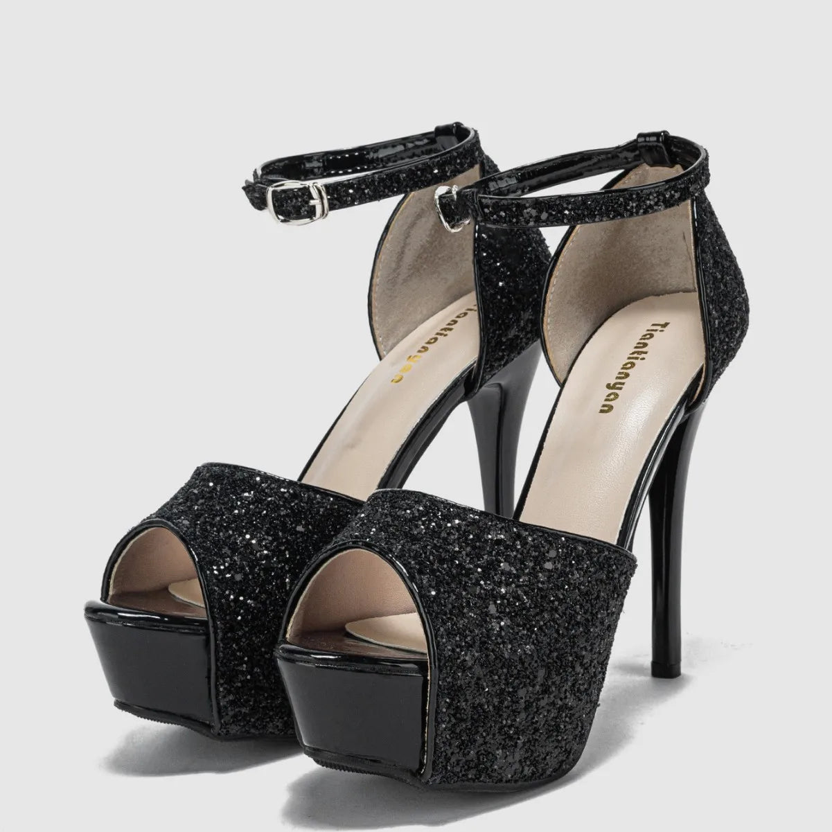 Sequin High-Heeled Sandals