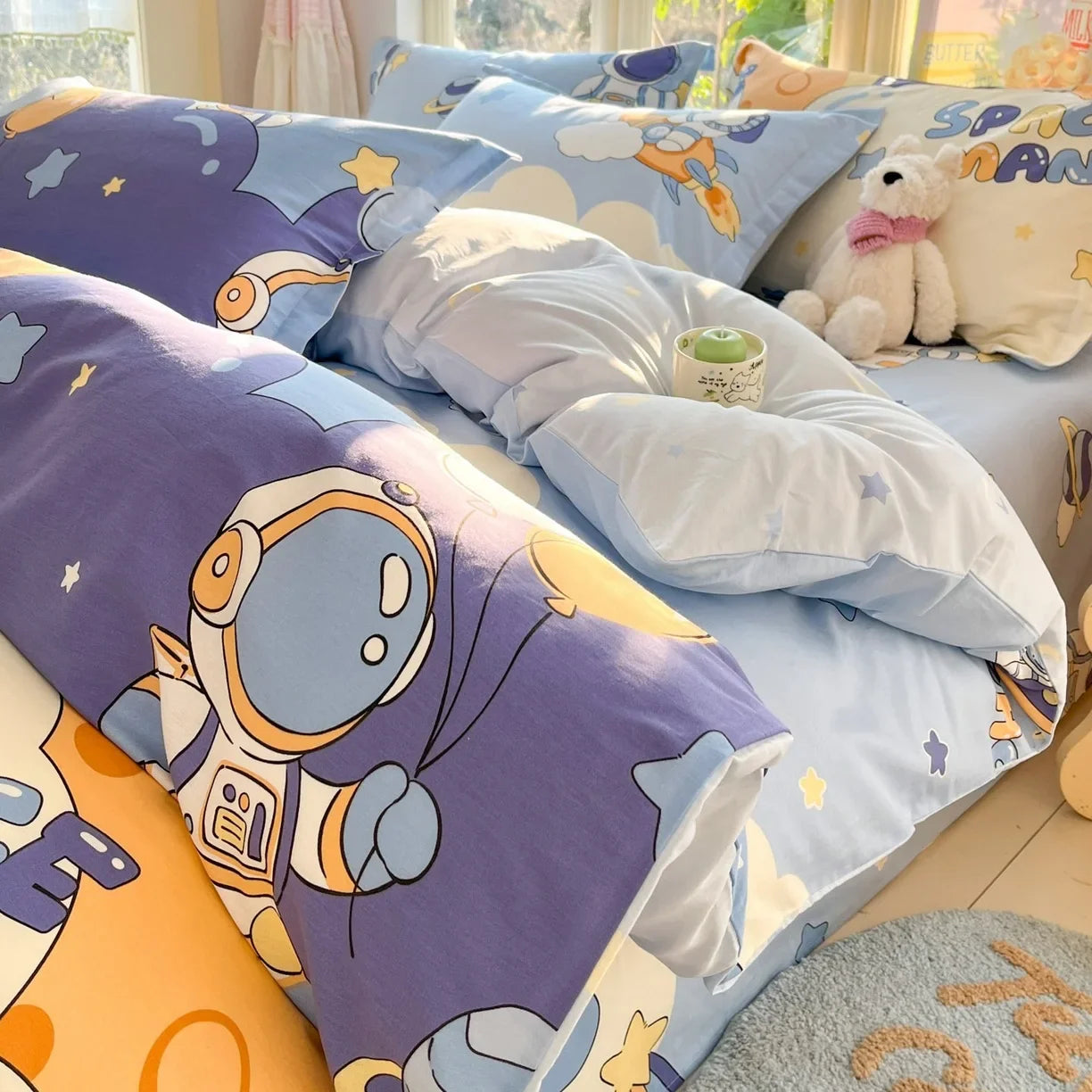 Pastoral Style Florals 100% Cotton Duvet Cover Soft Skin Friendly Single Double Bed Covers Pillowcases Queen King Bedding Set