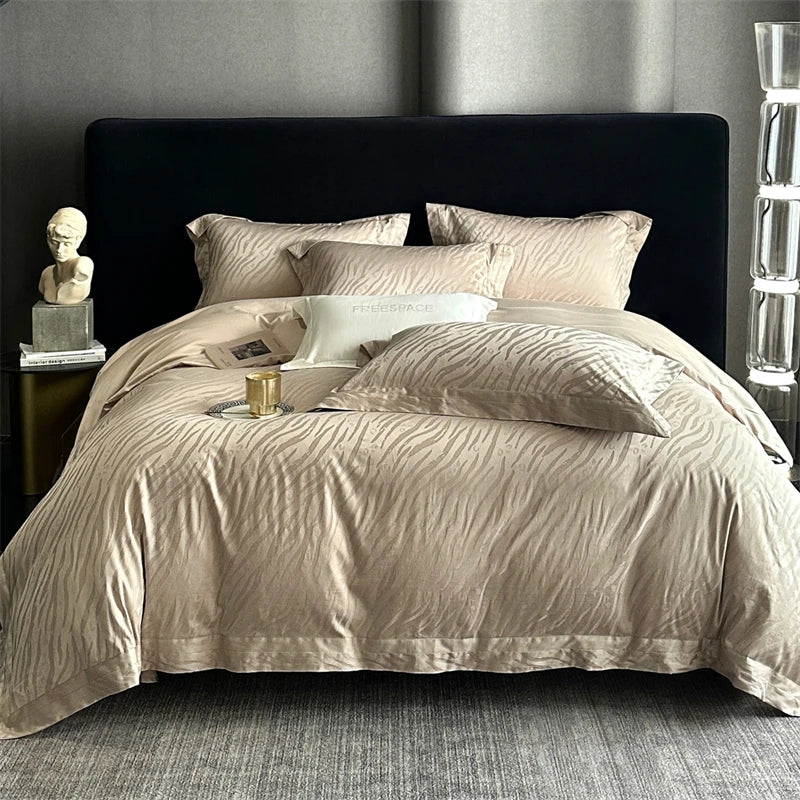 Premium 1000TC Egyptian Cotton Jacquard Luxury 4Pcs Bedding Set