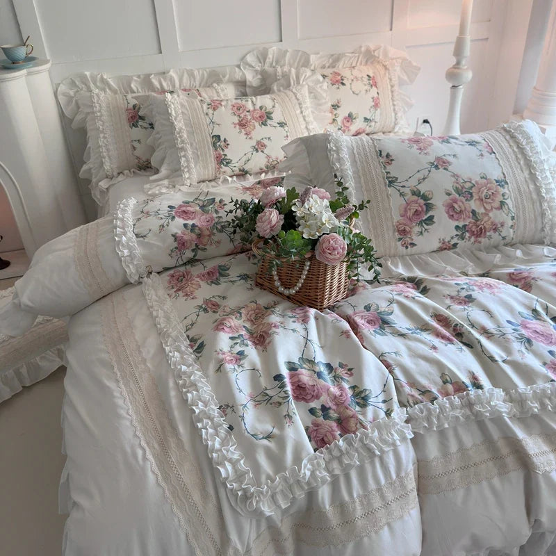 100% Cotton Rose Floral Bedding Set