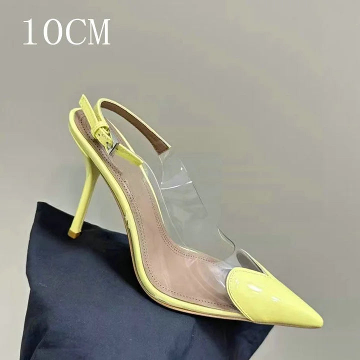 Heart-Shaped Transparent High-Heeled Sandals