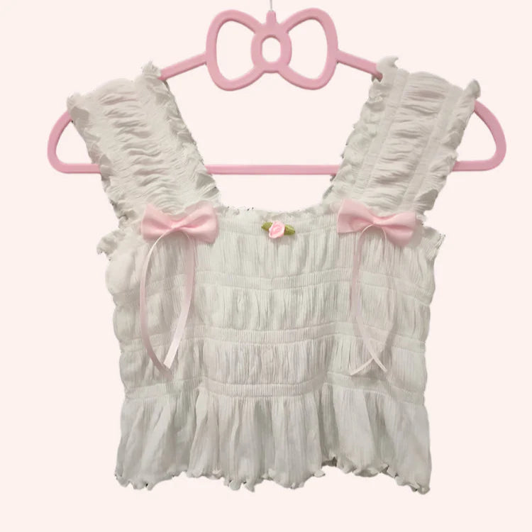 Sugar Rose Coquette Style Ribbon Top