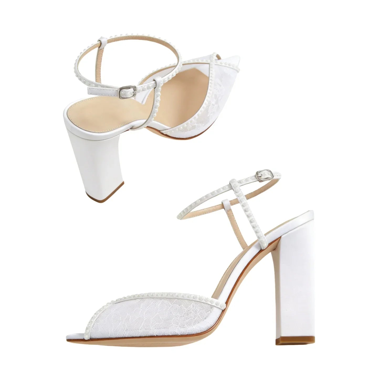 white lace Peep toe Shoes