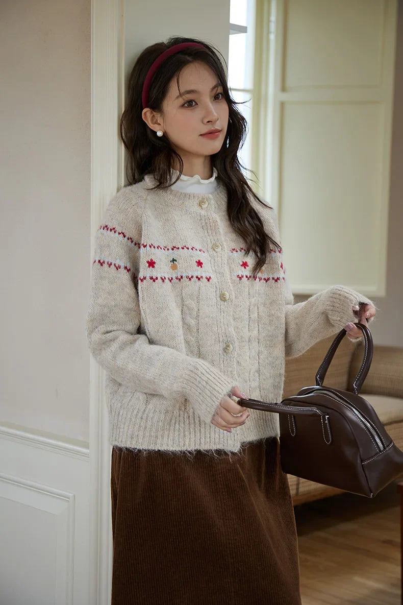Lucia Cottagecore Cardigan with Embroidery