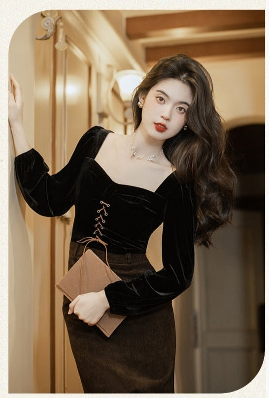 Conjunto Dark Academia de 2 piezas Darkening Night