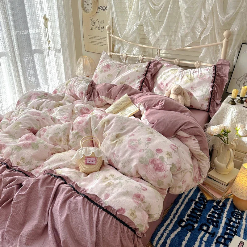 INS Princess Ruffle Printed Bedding Set