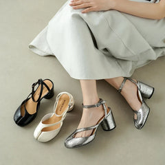 leather cowhide round toe toe