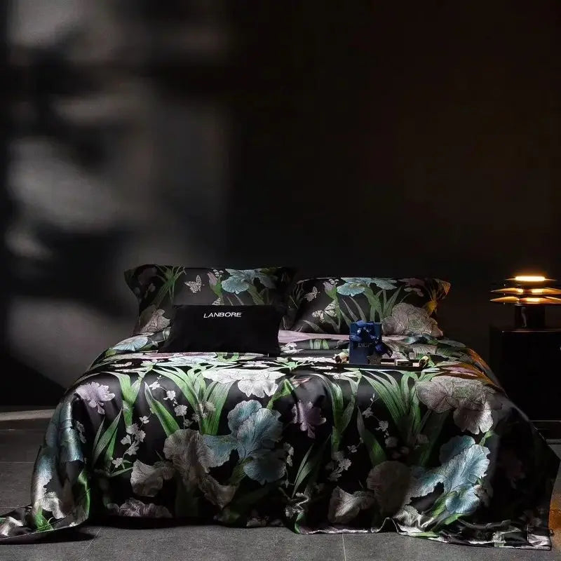 Floral Botanical Jacquard Luxury Bedding Set