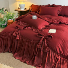 4Pcs Luxury Princess Wedding Style Bedding Set