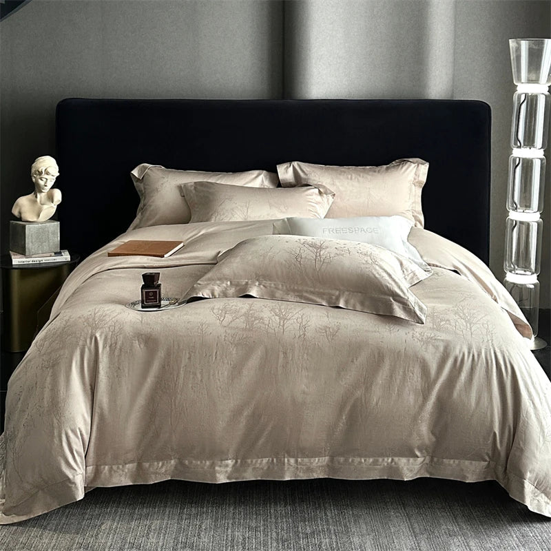 Premium 1000TC Egyptian Cotton Jacquard Luxury 4Pcs Bedding Set
