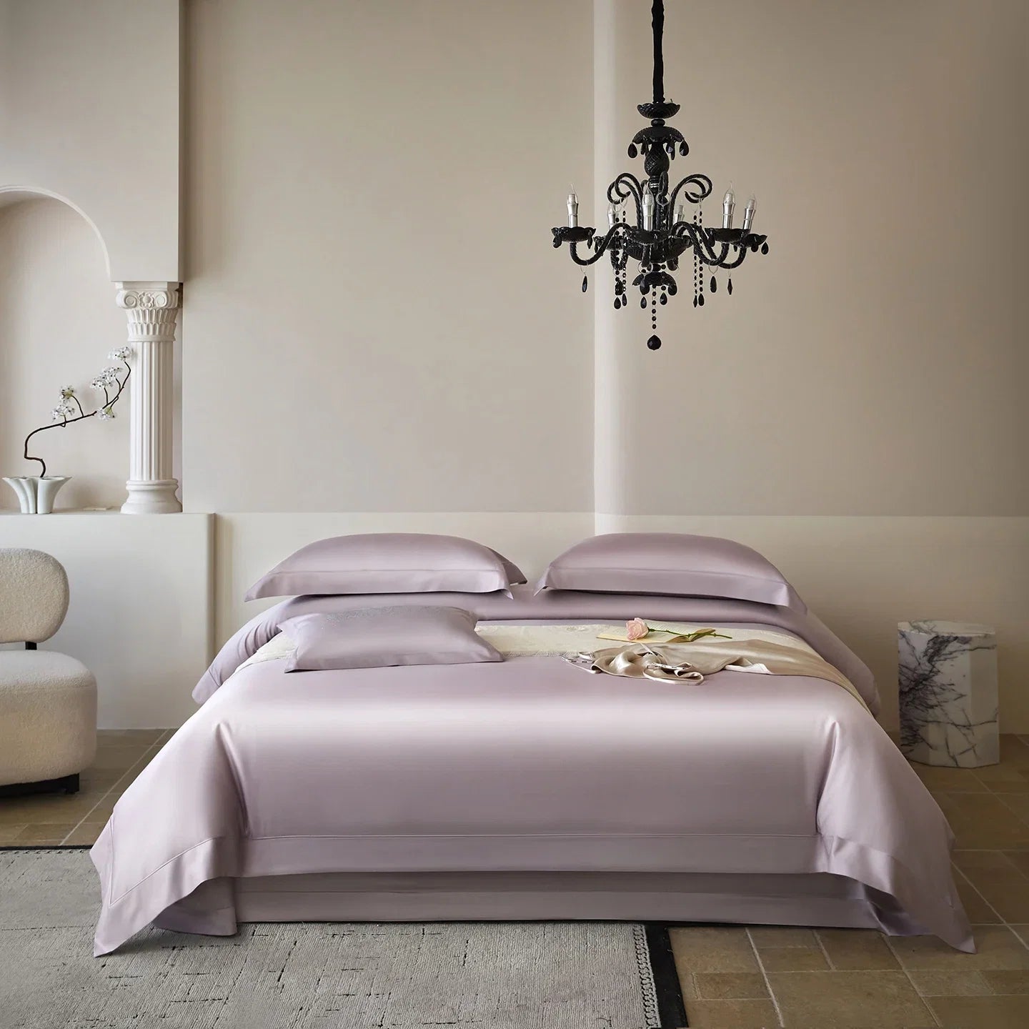 1000TC Egyptian Cotton Simple Solid Color Luxury Bedding Set