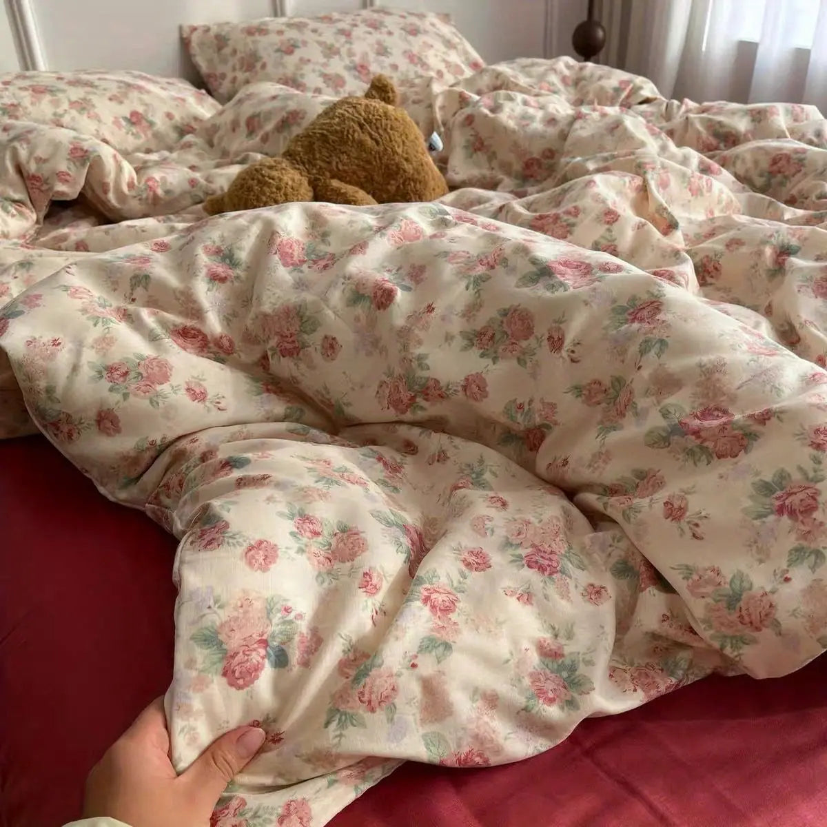 Cute Cat Duvet Cover Set with Zipper Flat Bed Sheet Pillowcases No Filler Twin Queen Size Girls Boys Gift Cartoon Bedding Set
